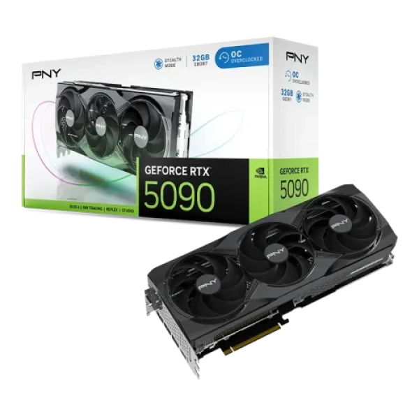 PNY GeForce RTX 5090 32GB GDDR7 2527 MHz Overclocked Triple Fan Graphics Card